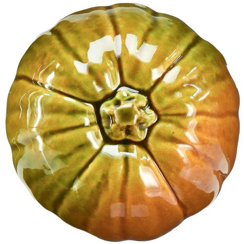 Artikel Decoratieve keramische pompoen in felgroene tinten - 17,5 cm - perfect voor herfsttafeldecoratie