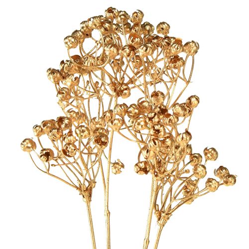 Floristik24 Kunstplanten vlas kunst goud Adventsdecoratie 54cm 4 st