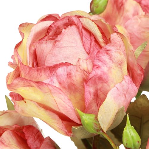 Artikel Kunstrozen roze decoratieve rozen met knoppen L44cm 4 st