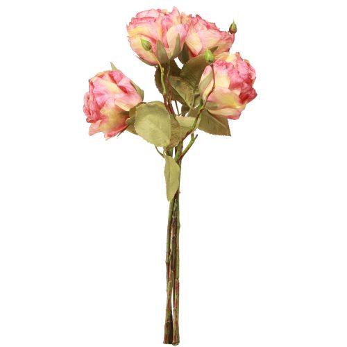 Artikel Kunstrozen roze decoratieve rozen met knoppen L44cm 4 st