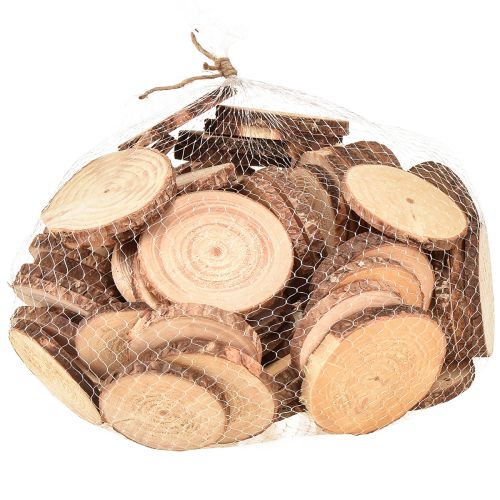 Artikel Mini houten schijfjes decoratieve boomschijfjes naturel Ø5-7cm