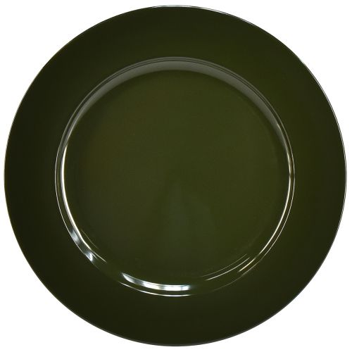 Elegant donkergroen plastic bord - 28 cm - Ideaal voor stijlvolle tafelarrangementen en decoratie