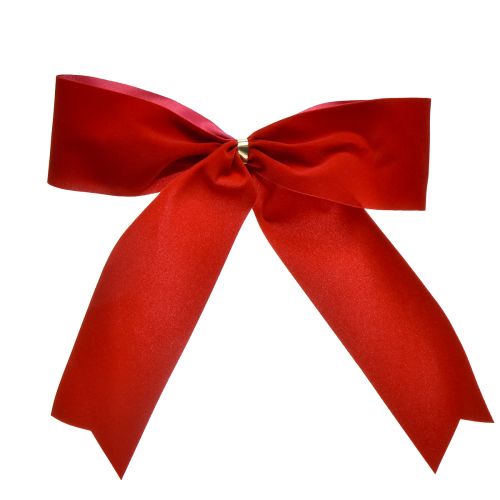 Floristik24 Fluwelen strik rood 5,5cm breed Kerststrik geschikt voor buitengebruik 18×18cm 10st