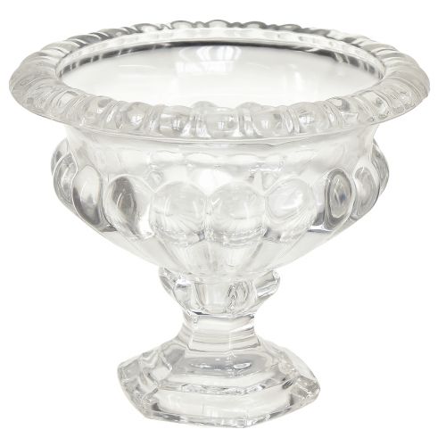 Klassieke glazen kom met voet in vintage design - helder, Ø13cm x 11cm - veelzijdig inzetbaar voor trofeedecoratie