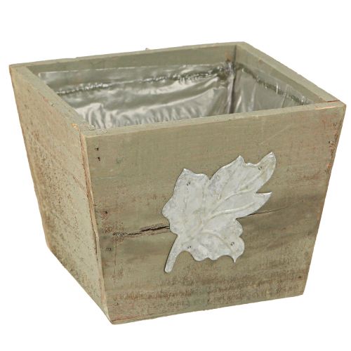 Floristik24 Shabby Chic Houten Plantenbak Grijs 11×14,5×14cm