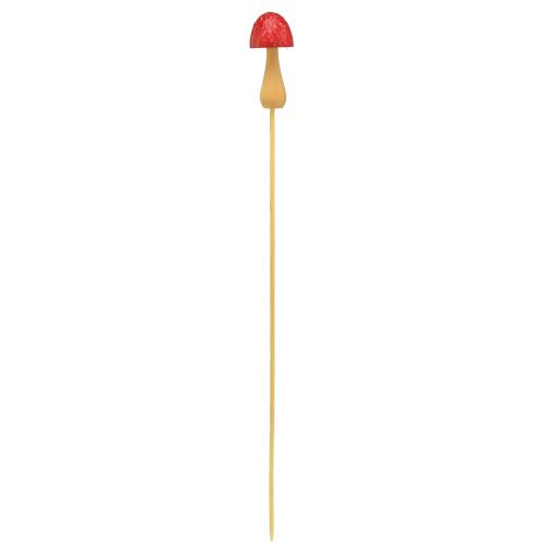 Artikel Bloemenplug paddestoel decoratieve houten plug rood Ø2,5cm 8st