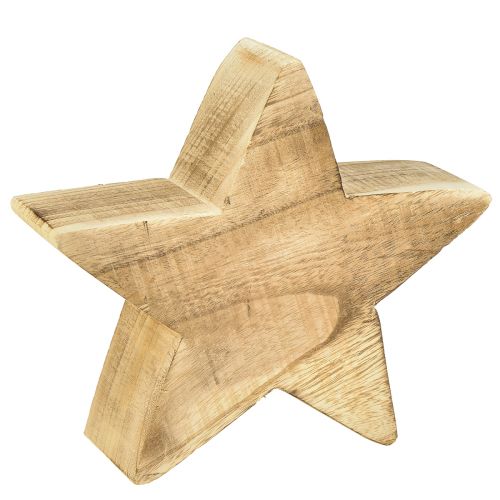 Rustieke decoratieve ster van paulowniahout - natuurlijke houtlook, 25x8 cm - veelzijdige kamerdecoratie