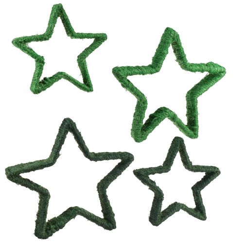 Floristik24 Ster om op te staan Kerstdecoratie jute groen 13/18cm 4st