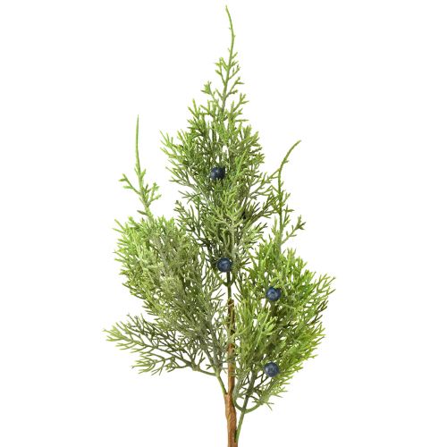 Jeneverbes met bessen kunsttakken groen blauw L42cm 4st