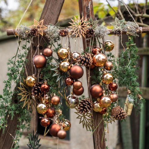 Artikel Houten sterren Kerstdecoratie houten sterren bruin 8cm 16 st