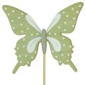 Floristik24 Bloemplug vlinder hout met veer 8x7cm 12st