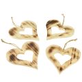 Floristik24 Houten harten decoratieve hanger hart in hart gevlamd 15×15cm 4st