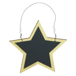 Floristik24 Houten sterren zwart goud decoratieve hangers Kerst Ø15cm 8st