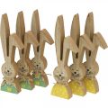 Floristik24 Gelukkig konijnendecoratie, lente, paashaaspaar, houten decoratie om te zetten H19cm 6st