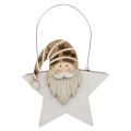 Floristik24 Ster gemaakt van hout kabouter goud witte tafeldecoratie 15,5×6×16,5cm