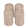 Floristik24 Stompkaarsen Kerstkaarsen beige 60×100mm 4st