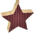 Floristik24 Kerstboomversiering houten hart sterboom rood 4,5 cm 9st