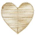 Floristik24 Decoratief hart jute naturel voor kerstversiering om op te hangen 20cm 4st