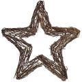 Floristik24 Decoratieve sterren voor het ophangen van wanddecoratie wilg natuur 40cm 2st