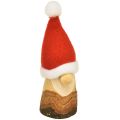 Floristik24 Decoratieve kabouter houten kerstkabouter met hoed rood naturel 10/12cm 4st