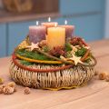 Floristik24 Decoratieve ring gekleurde ring met jute geel oker bruin Ø30cm 3st