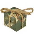 Floristik24 Papieren geschenkdoosjes miniset, rood-groen-naturel, 2,5x3 cm, 18 stuks - Kerstdecoratie