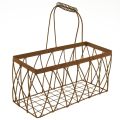 Floristik24 Fijndraadmand metalen mand roestlook 28x13,5x14cm 2st