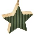 Floristik24 Houten kerstboomhangerset, hart-boom-ster, mintgroen-wit, 4,5 cm, 9 stuks - kerstversiering