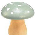 Floristik24 Houten paddenstoelen decoratieve paddenstoelen houten vliegenzwammen groen mint 5cm 8st