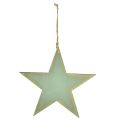 Floristik24 Houten sterren voor het ophangen van raamdecoratie mint goud 12/20/26cm set van 3