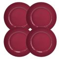 Floristik24 Veelzijdige donkerrode plastic borden – 28 cm, perfect voor decoratie en buitengebruik – 4 stuks