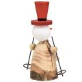Floristik24 Sneeuwpop van hout decoratief figuur met hoed rood naturel H20,5cm