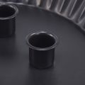 Floristik24 Design metalen kandelaars in taartvorm, 2 stuks - zwart, Ø 24 cm - elegante tafeldecoratie voor 4 kaarsen