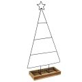 Floristik24 Metalen kerstboom met houten sierblad, 98,5 cm - Moderne kerstdecoratie