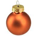 Floristik24 Kerstballen oranje mini glazen bollen Ø2,5cm 22st